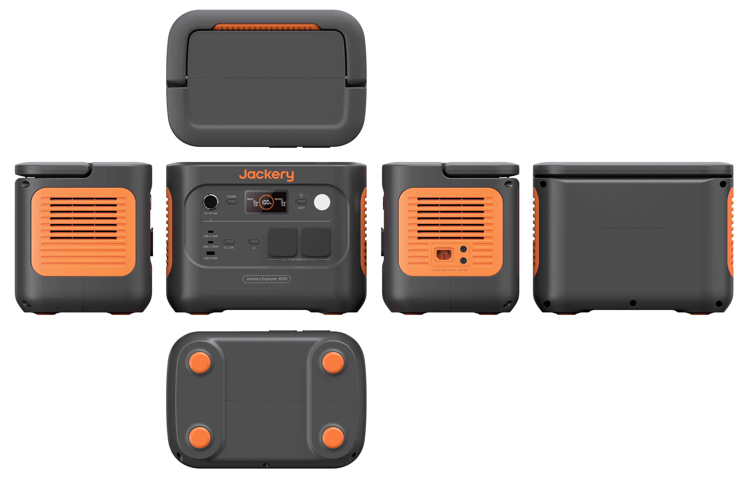 Jackery Explorer 1000 v2 Powerstation LiFePO 4 USB-A, USB-C® Schwarz/Orange