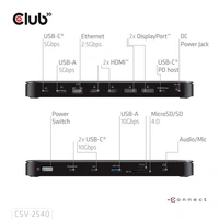 Club3D USB-C® Dockingstation CSV-2540 integrierter Kartenleser, USB-C® Power Delivery Club3D USB-C® Dockingstation CSV-2540 integrierter Kartenleser, USB-C® Power Delivery