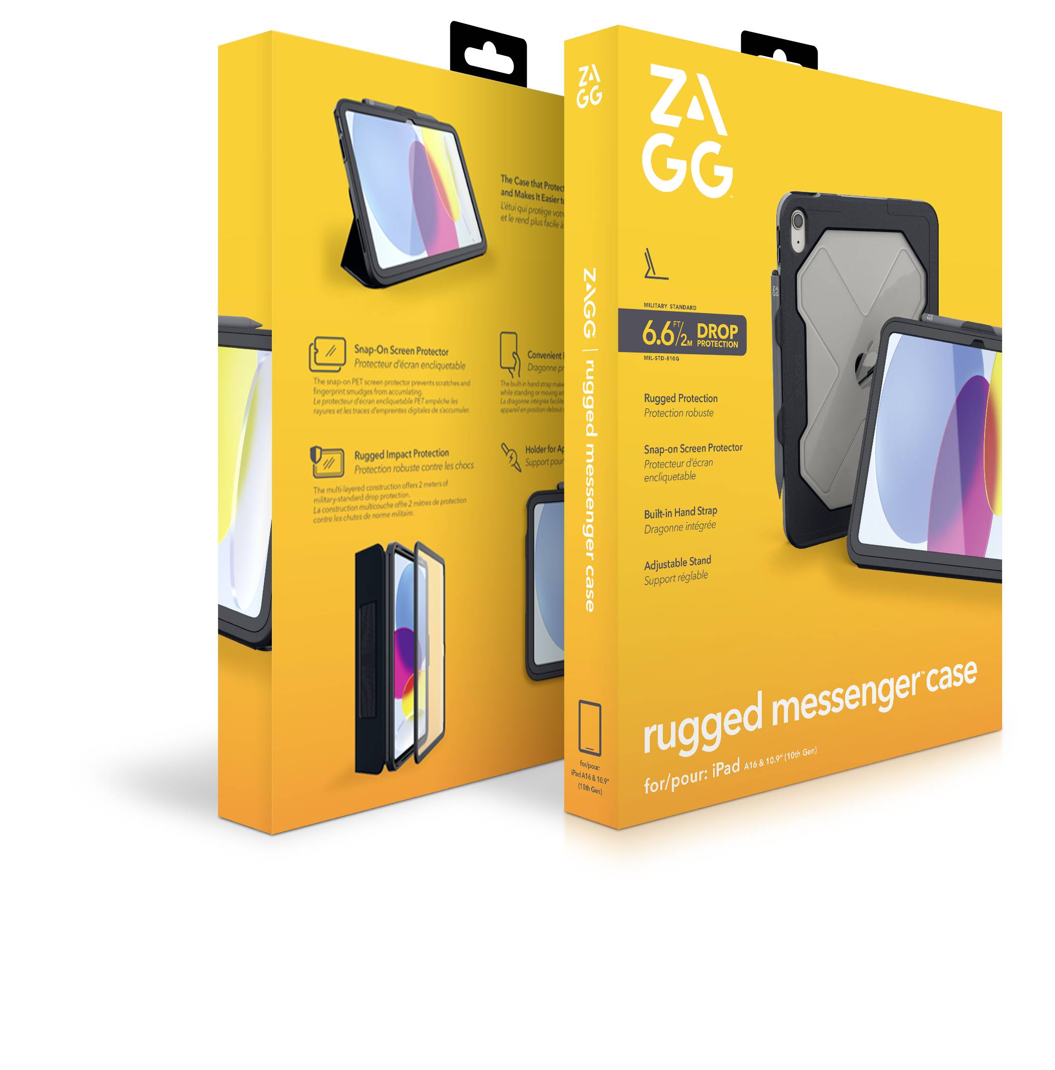 ZAGG Cases Rugged Messenger Tablet Hülle Apple iPad 10.9" 10th 27,7cm (10,9") Outdoor Cover Karbon