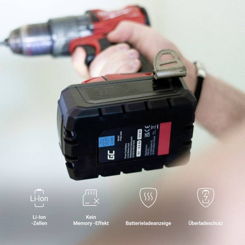 Green Cell GC-PTML18V5 M18 B5 4932430483 Werkzeug-Akku 18V 5.0Ah Li-Ion