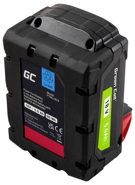 Green Cell GC-PTML18V5 M18 B5 4932430483 Werkzeug-Akku 18V 5.0Ah Li-Ion