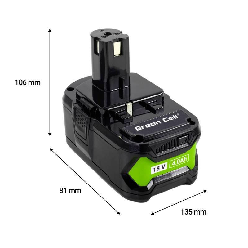 Green Cell GC-PTRY18V4 RB18L40 Werkzeug-Akku 18V 4.0Ah Li-Ion