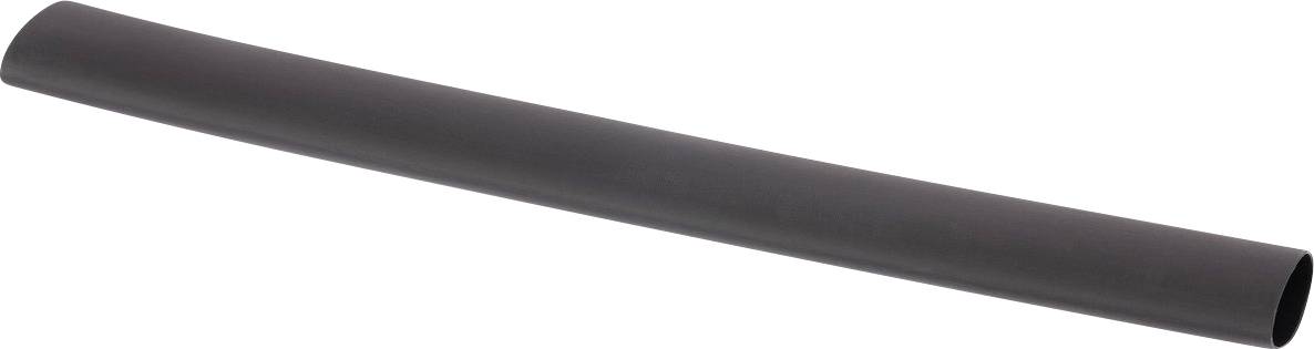 Eine schwarze Plastikröhre, leicht gebogen, auf einem schlichten weißen Hintergrund.