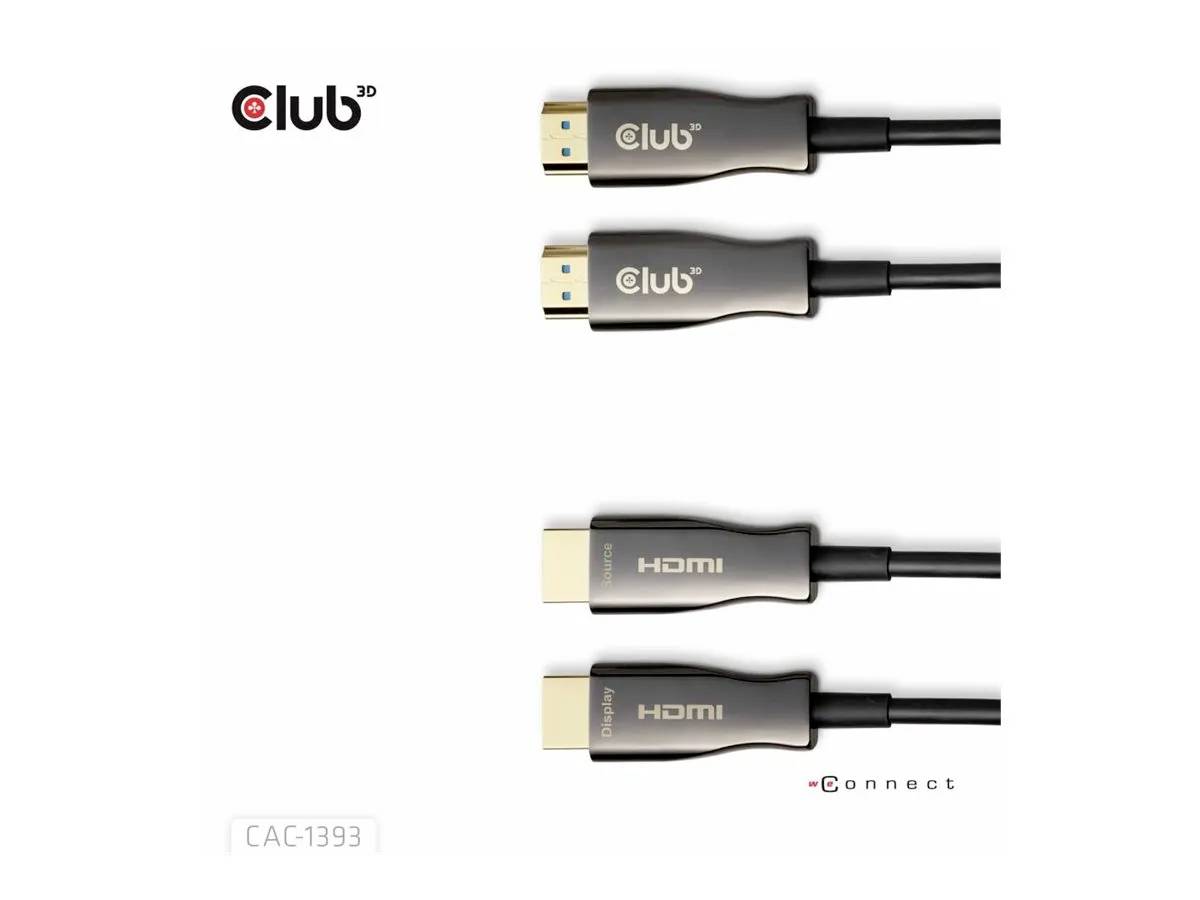 Club3D CAC-1393 HDMI Verlängerungskabel [1x HDMI-Stecker - 1x HDMI-Stecker] Schwarz AOC (Aktives optisches Kabel) 50m