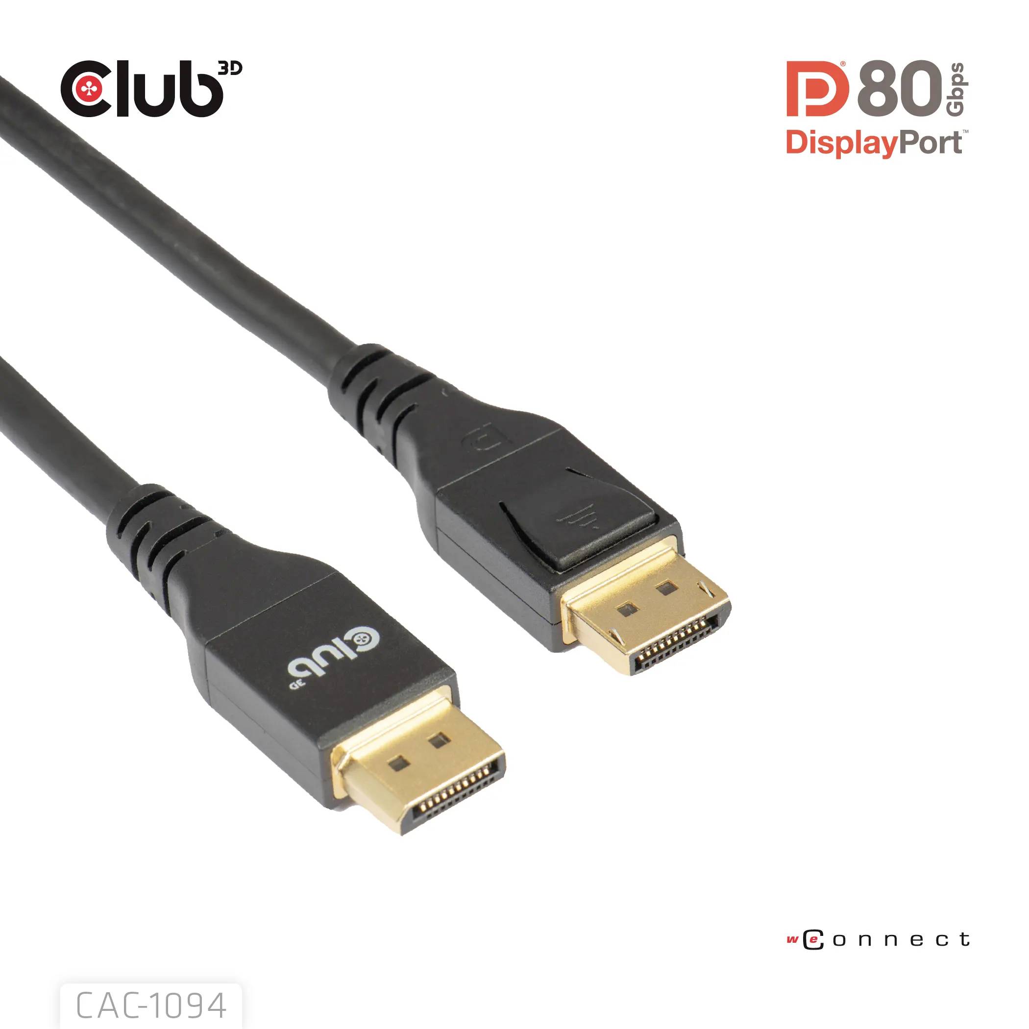 Club3D CAC-1094 DisplayPort Verlängerungskabel [1x DisplayPort Stecker - 1x DisplayPort Stecker] 2m