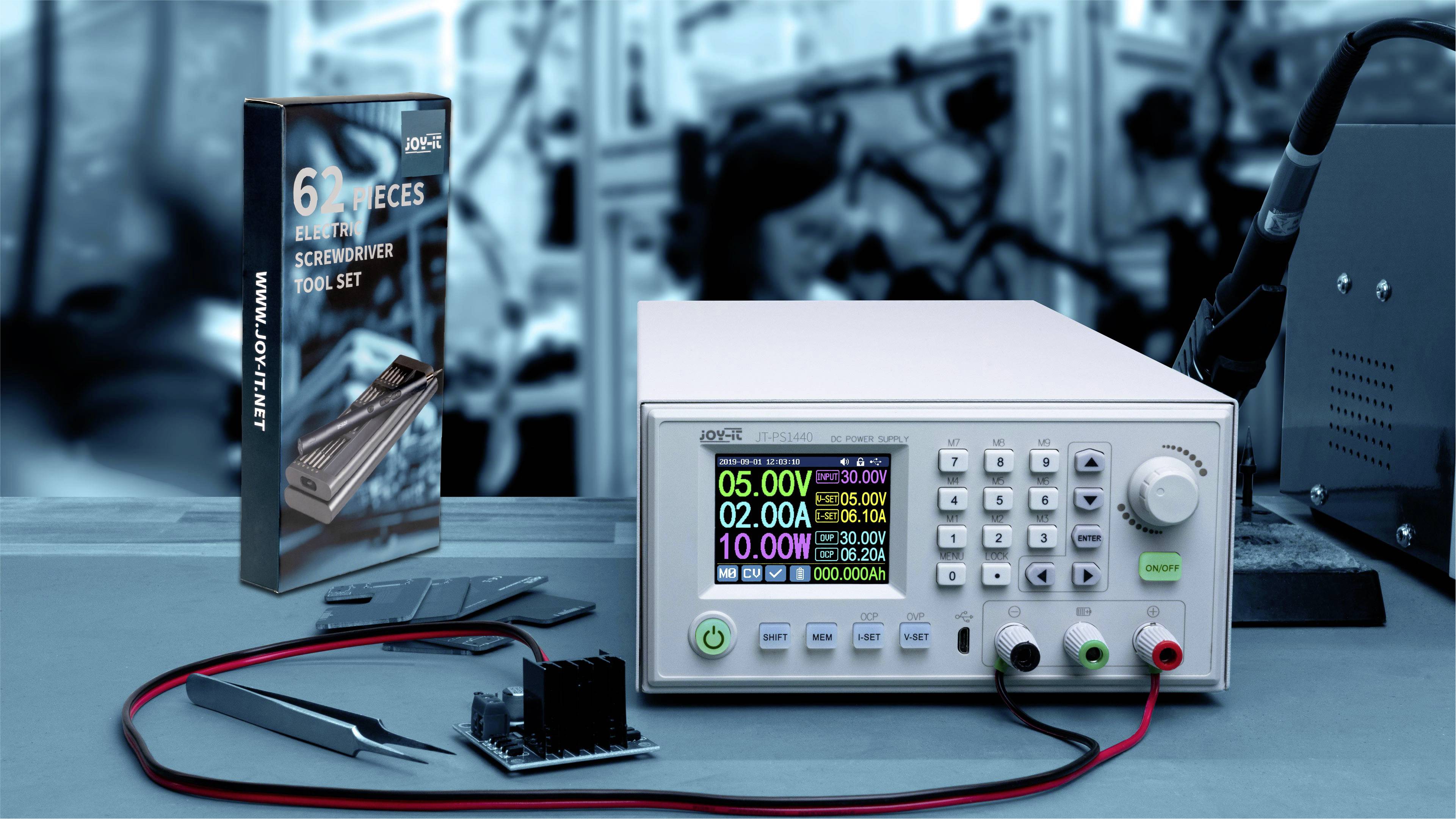 Joy-it PS1440-C-PRO-RS485 Labornetzgerät, einstellbar 0 - 60V 0 - 24A 1440W 1 x RS485 Promo Bundle inkl. Toolkit