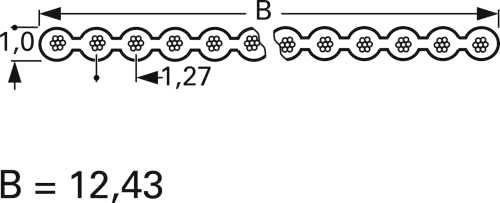 Rautronic 94460 Flachbandkabel Rastermaß: 1.27mm 10 x 0.14mm² Blau Meterware