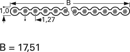 Rautronic 94461 Flachbandkabel Rastermaß: 1.27mm 14 x 0.14mm² Blau Meterware
