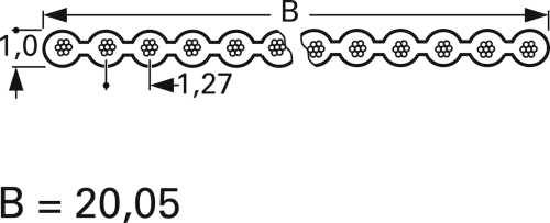 Rautronic 94462 Flachbandkabel Rastermaß: 1.27mm 16 x 0.14mm² Blau Meterware
