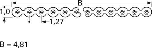 Rautronic FB0428127B Flachbandkabel Rastermaß: 1.27mm 4 x 0.09mm² Meterware