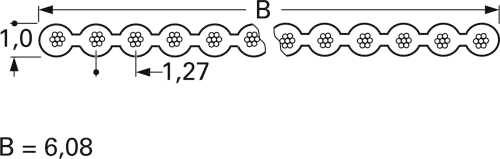 Rautronic FB0528127B Flachbandkabel Rastermaß: 1.27mm 5 x 0.09mm² Meterware