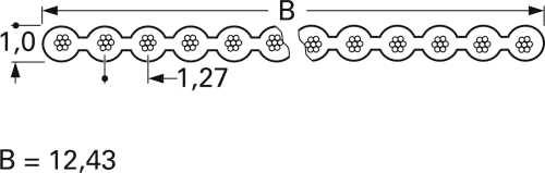Rautronic FB1028127B Flachbandkabel Rastermaß: 1.27mm 10 x 0.09mm² Meterware