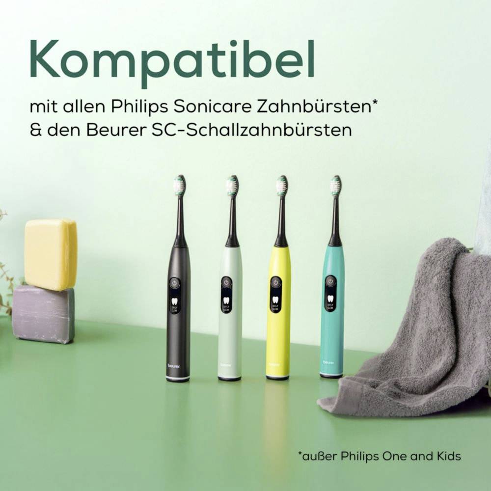 Beurer Bürstenköpfe Premium Plaque Eraser 4 St. 10522 Ersatzbürsten Schwarz