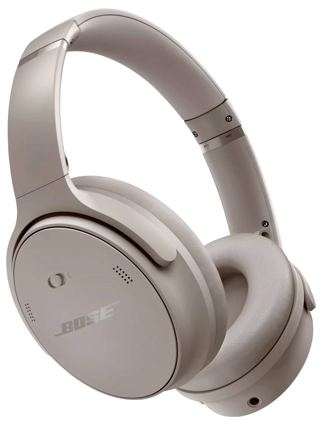 Ein Paar Over-Ear-Kopfhörer von Bose in silber-grauer Farbe, mit gepolsterten Ohrmuscheln und einem verstellbaren Kopfbügel.