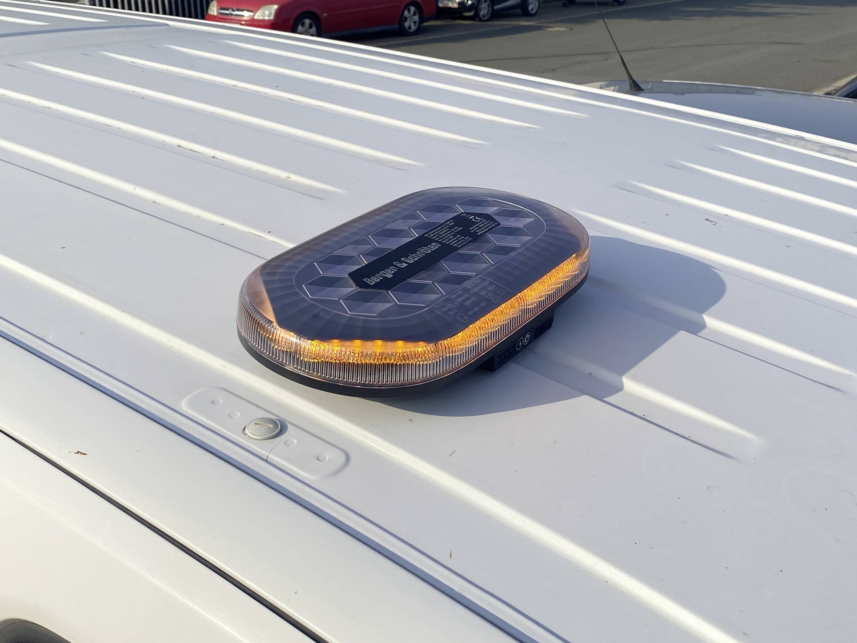 Berger & Schröter Warnbalken Akku LED Mini SM865DR 12 V, 24V über USB Magnetfuß Orange