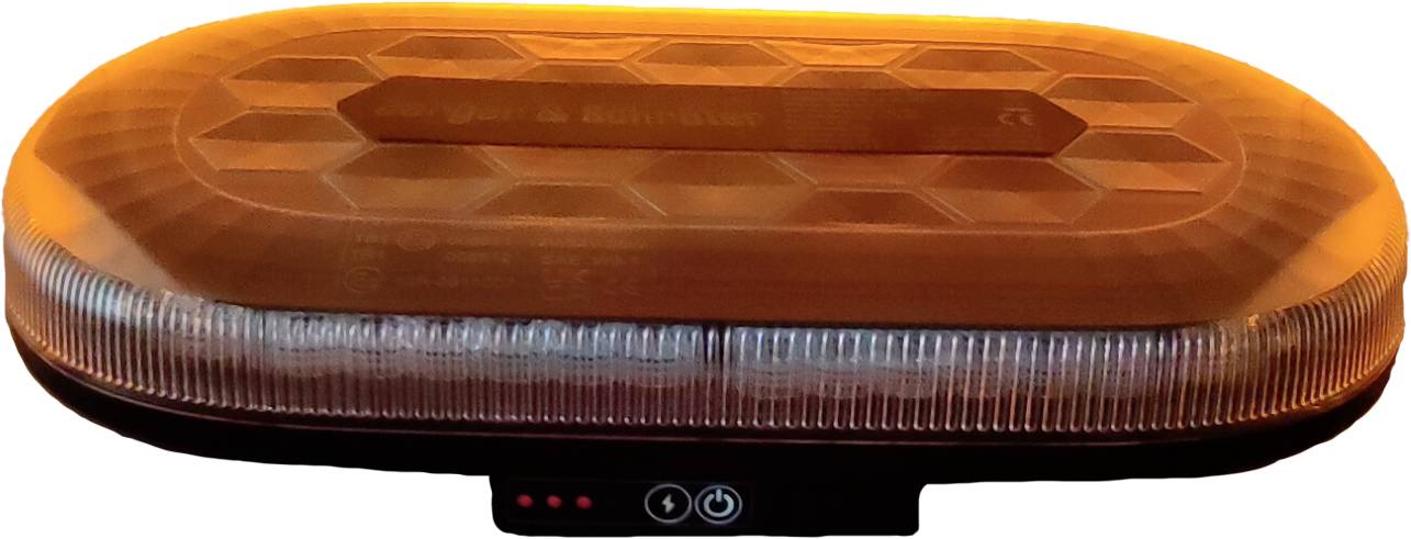 Berger & Schröter Warnbalken Akku LED Mini SM865DR 12 V, 24 V über USB Magnetfuß Orange
