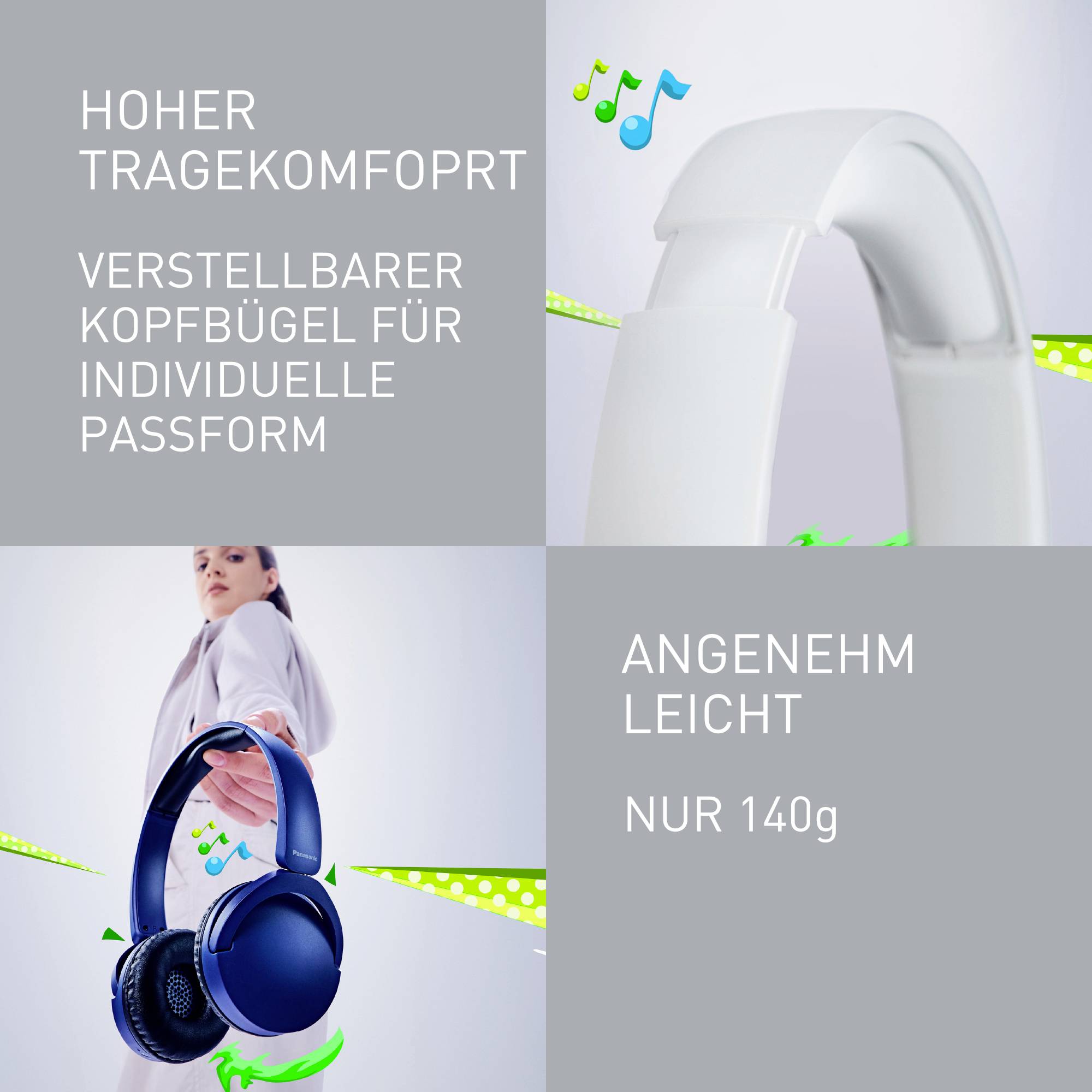 Panasonic On Ear Kopfhörer Bluetooth® Blau