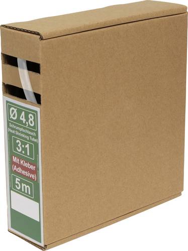 Quadrios 25CA499 Schrumpfschlauch mit Kleber Transparent 4.8 mm 1.6 mm Schrumpfrate:3:1 5 m