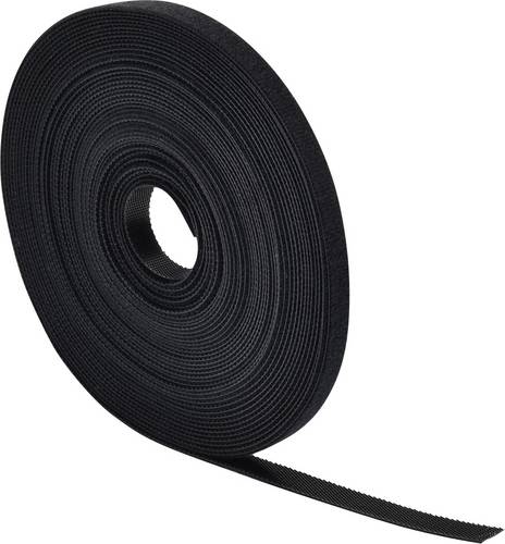 Quadrios 25CA508 Klettband zum Bündeln Haft- und Flauschteil Schwarz Meterware