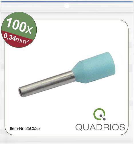Quadrios 25C535 Aderendhülse 0.34 mm² Teilisoliert Türkis 100 St.