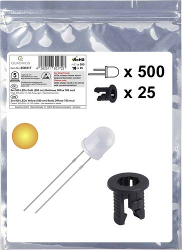 Quadrios 25O217 LED-Sortiment yellowRund 5mm 700 mcd 20mA 2.0V