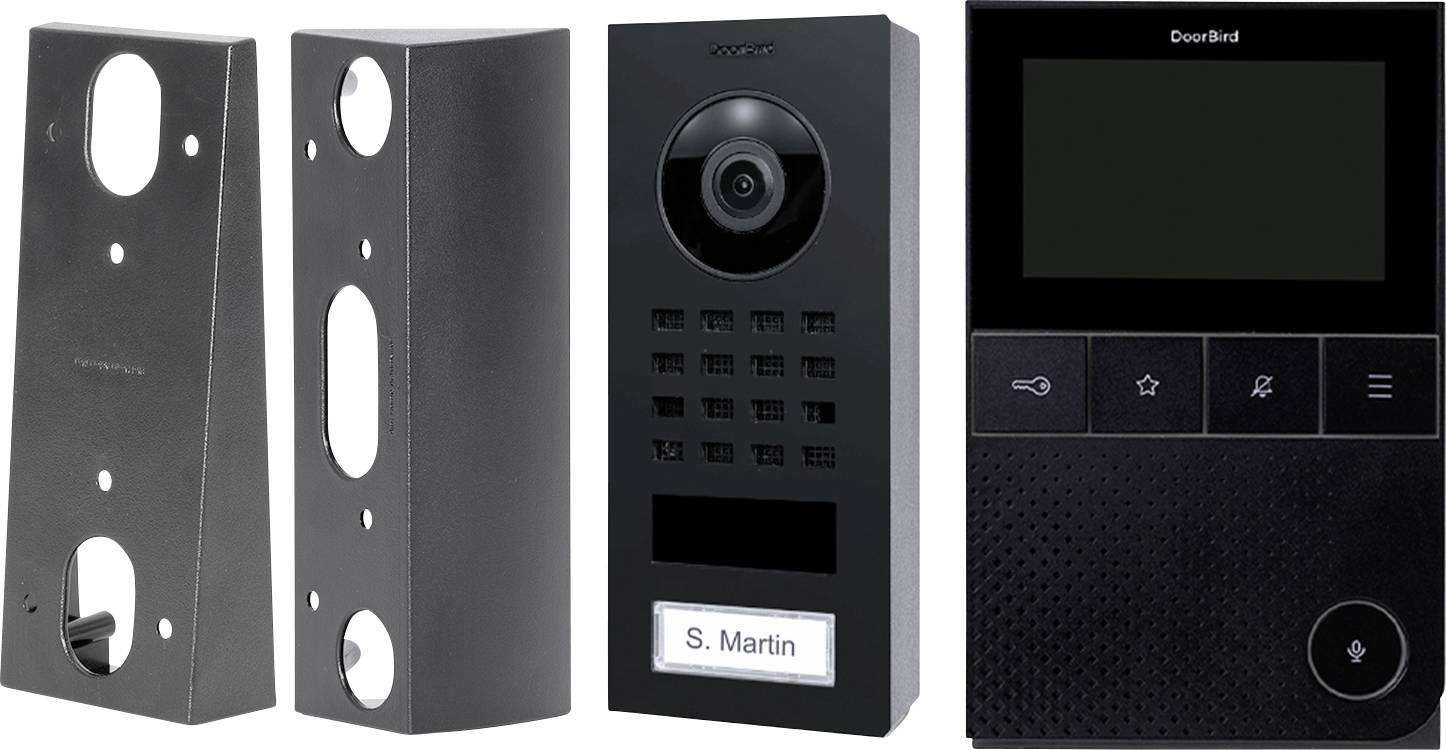DoorBird Kit D11 Video-Türsprechanlage LAN, WLAN Komplett-Set Graphitschwarz (seidenmatt)