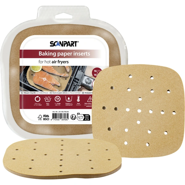 ScanPart 2910070006 Heißluftfritteusenpapier perf. 16x16cm ScanPart 2910070006 Heißluftfritteusenpapier perf. 16x16cm