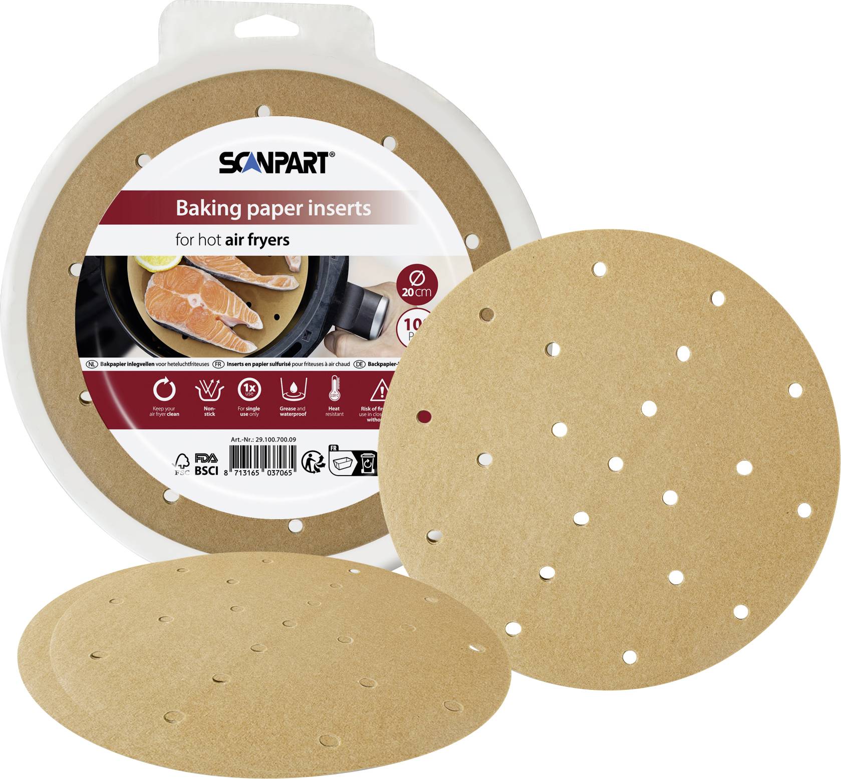 ScanPart 2910070009 Heißluftfritteusenpapier perf. Ø 20cm
