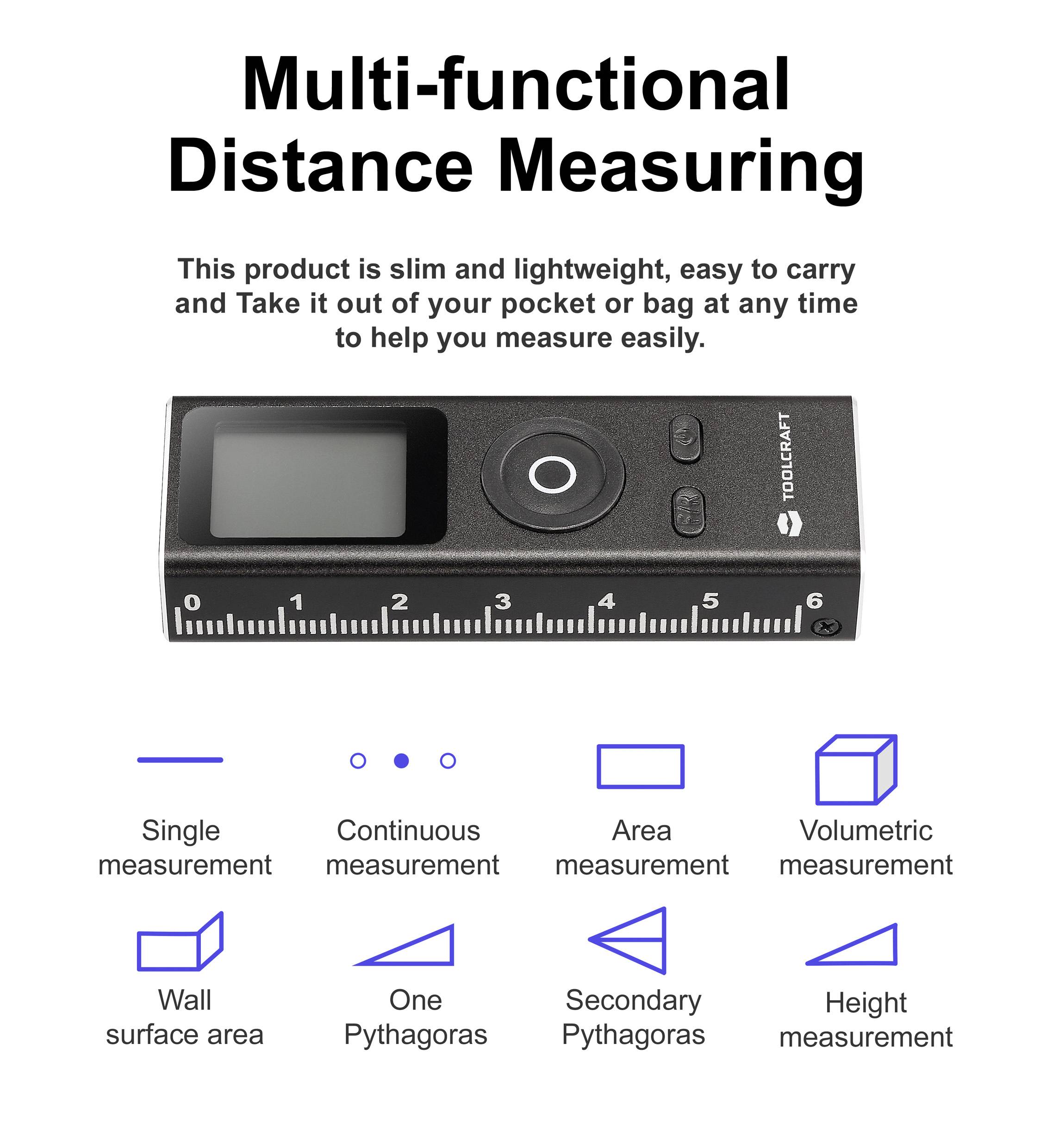 TOOLCRAFT P30 Laser-Entfernungsmesser 30m