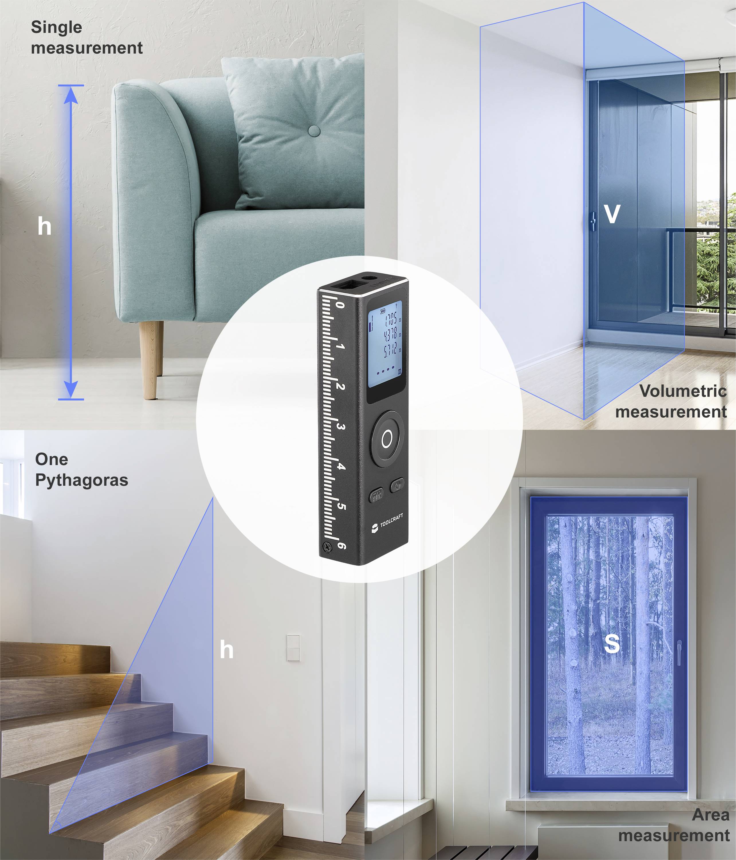 TOOLCRAFT P30 Laser-Entfernungsmesser 30m