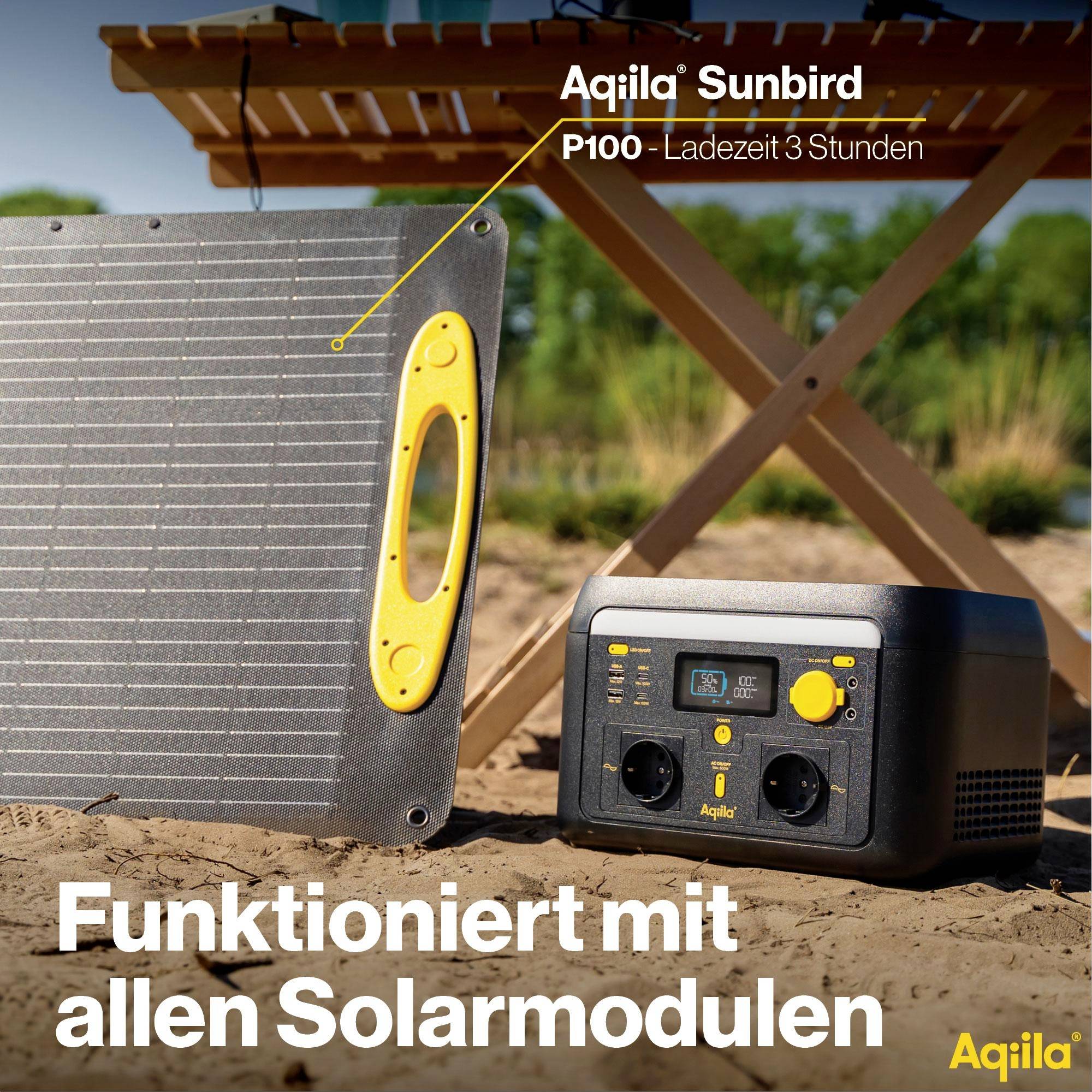 Aqiila S600V2 Powerstation 20Ah LiFePO 4 Schwarz, Gelb LED Taschenlampe