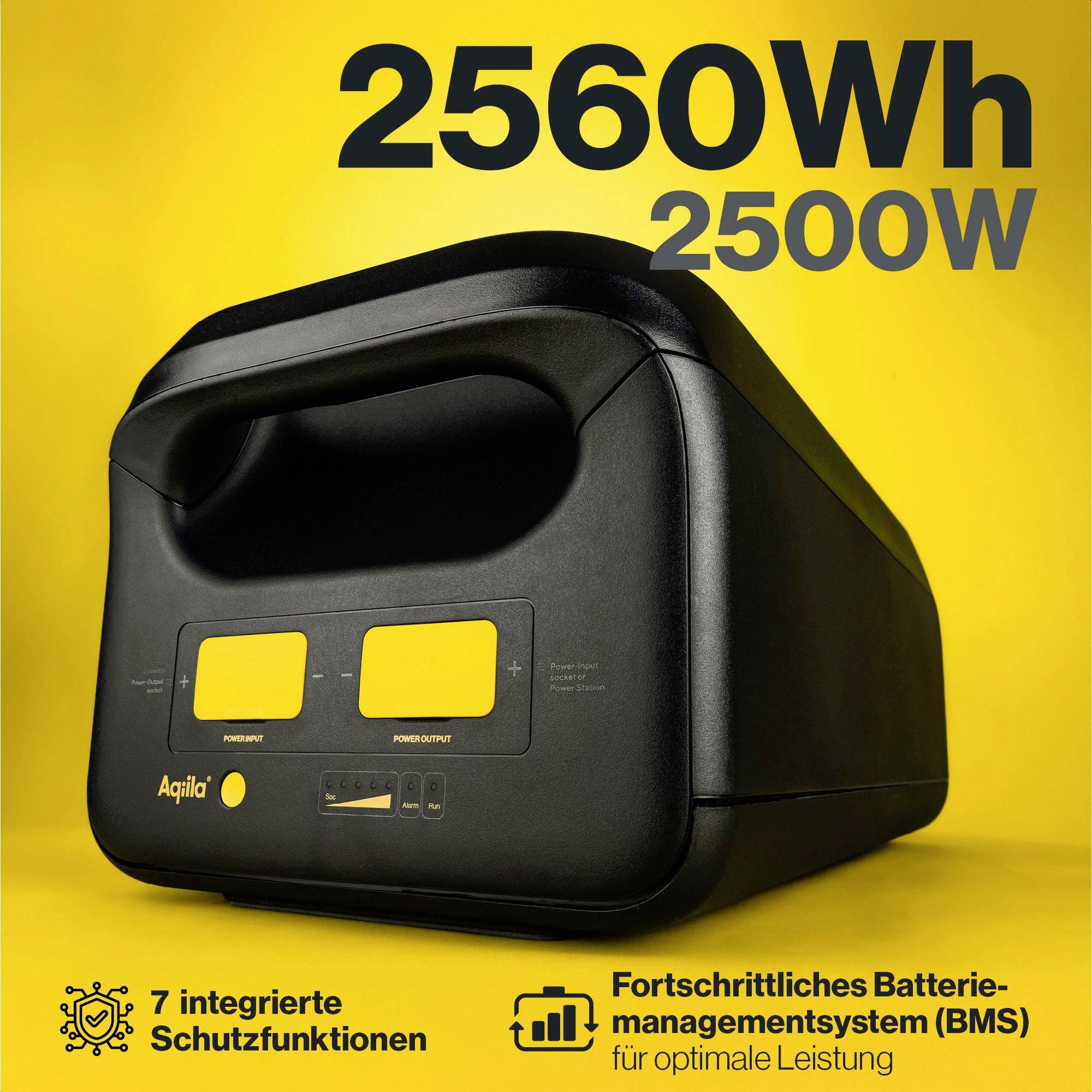 Aqiila Erweiterungsbatterie – Powerbird S2500EXP Akkupack 50Ah LiFePO 4 Schwarz