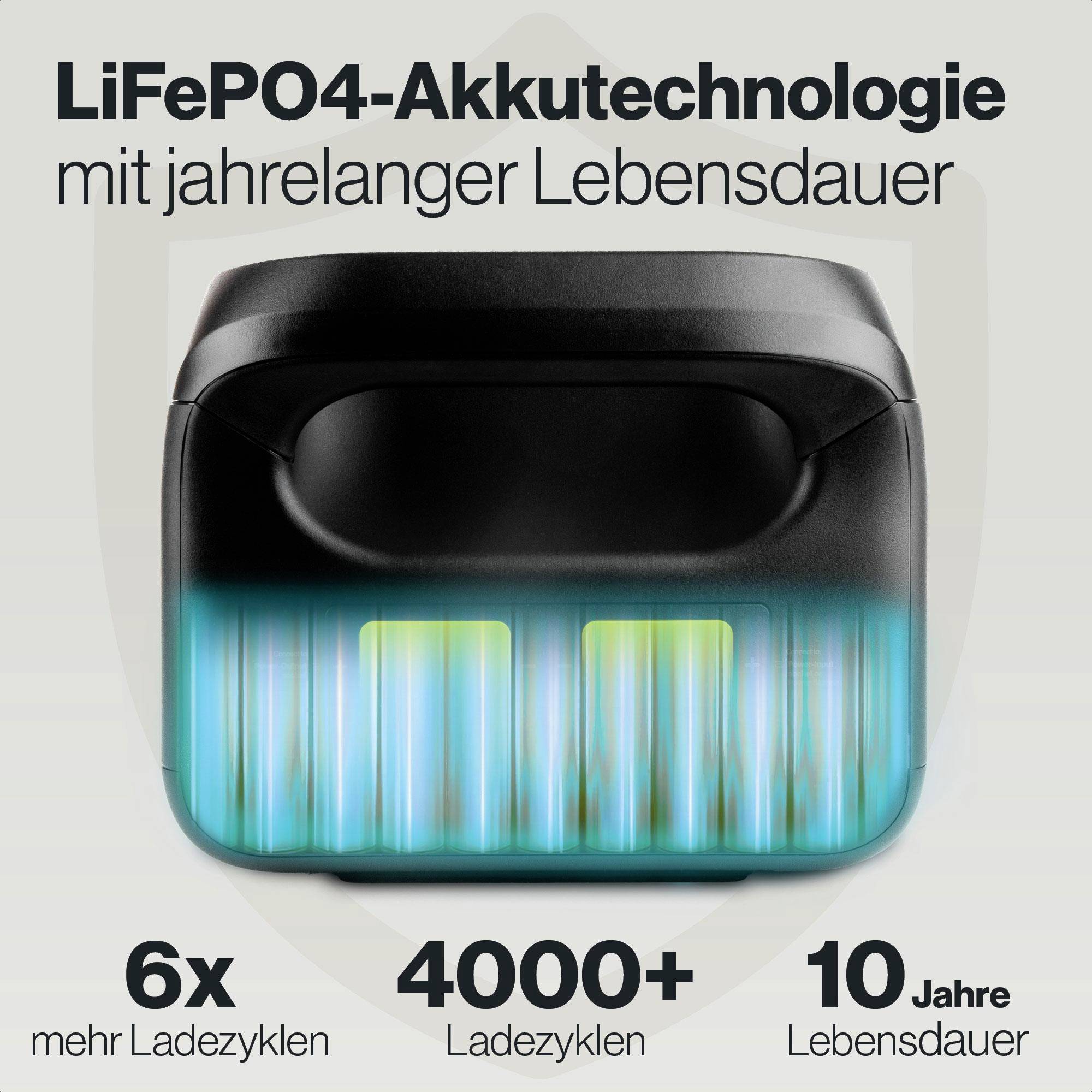 Aqiila Erweiterungsbatterie – Powerbird S2500EXP Akkupack 50Ah LiFePO 4 Schwarz