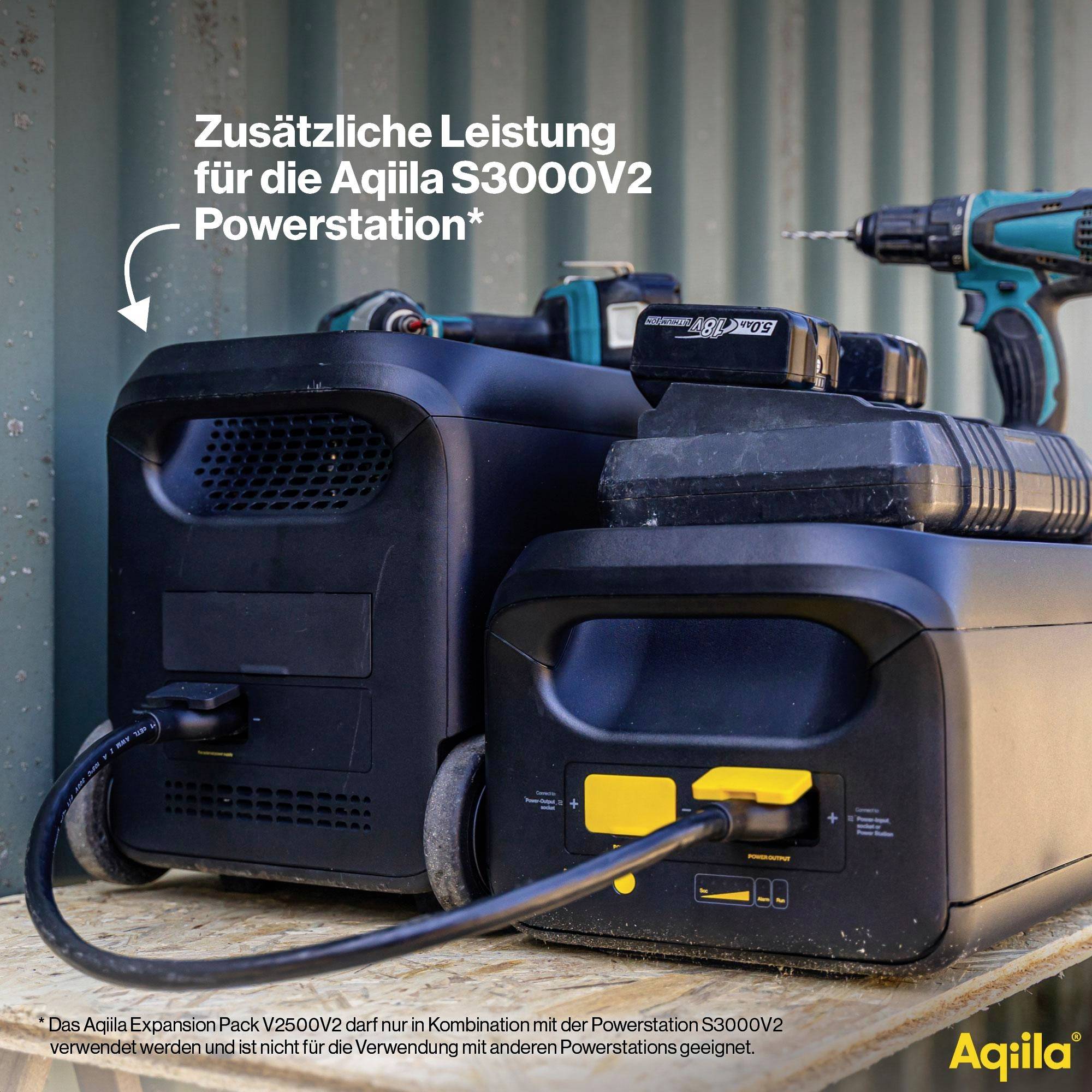 Aqiila Erweiterungsbatterie – Powerbird S2500EXP Akkupack 50Ah LiFePO 4 Schwarz