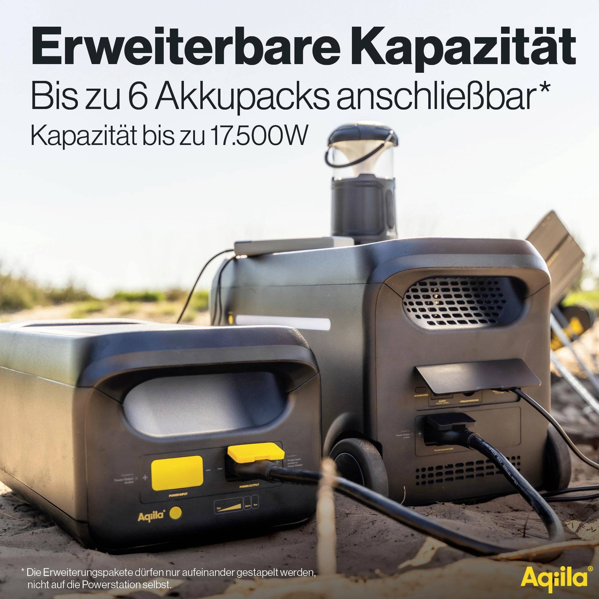 Aqiila Erweiterungsbatterie – Powerbird S2500EXP Akkupack 50Ah LiFePO 4 Schwarz