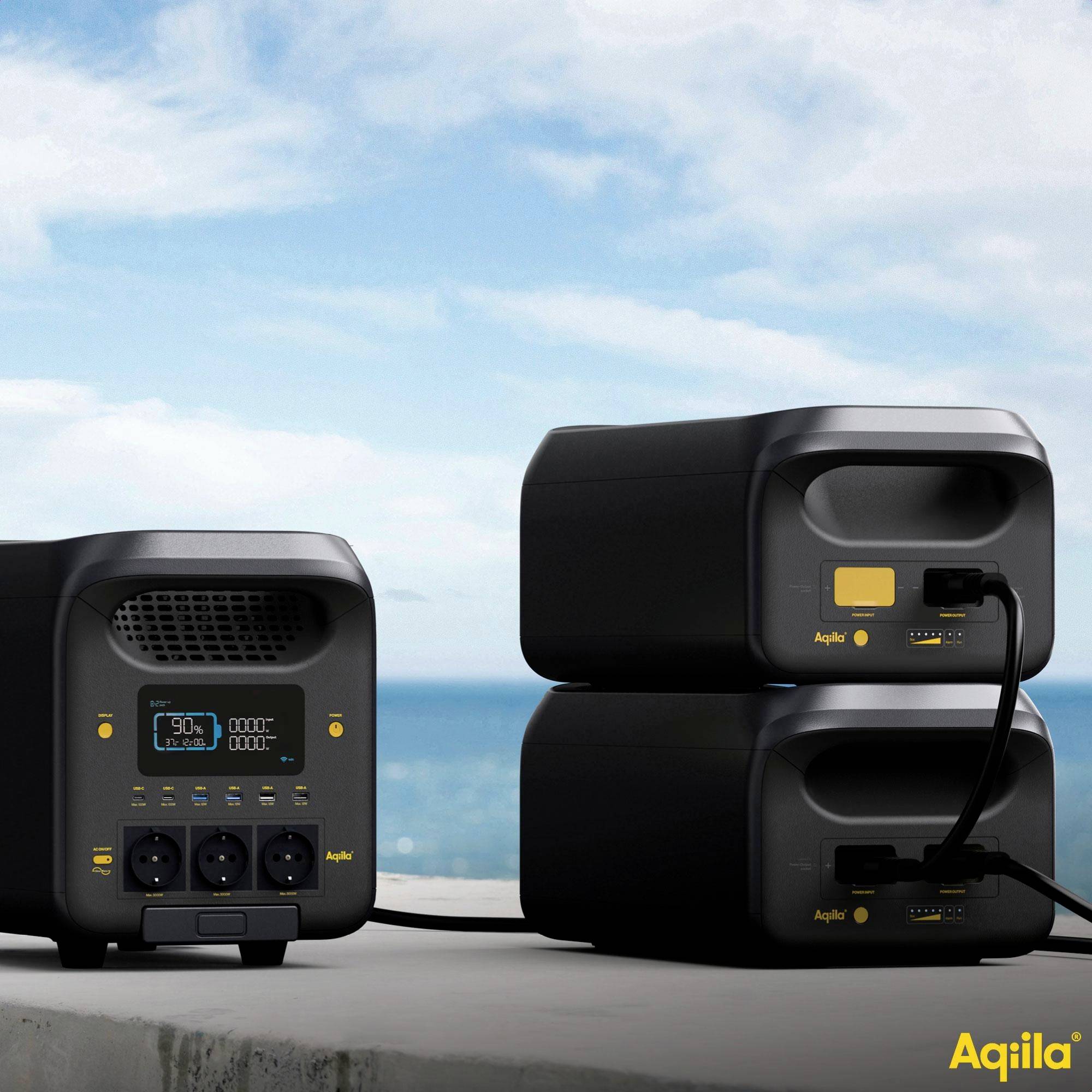 Aqiila Erweiterungsbatterie – Powerbird S2500EXP Akkupack 50Ah LiFePO 4 Schwarz