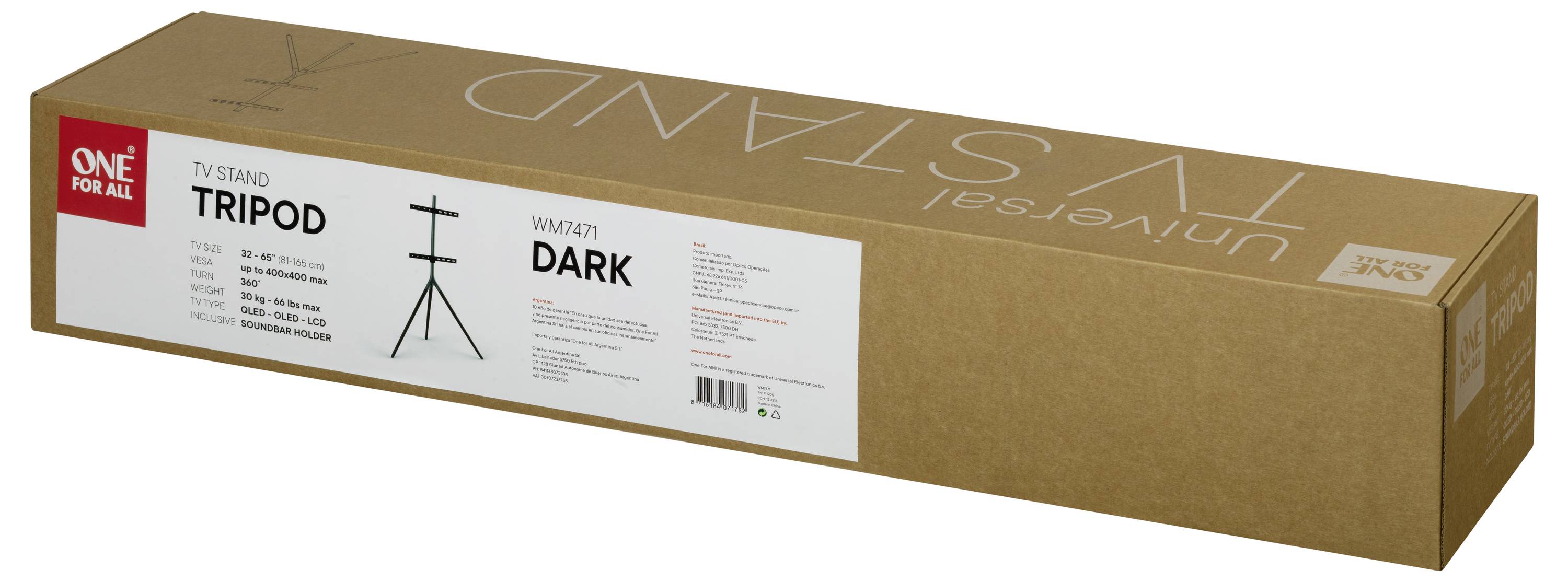 One For All WM7471 TV-Standfuß Höhenverstellbar 81,3cm (32") - 165,1cm (65") Drehbar, Schwenkbar