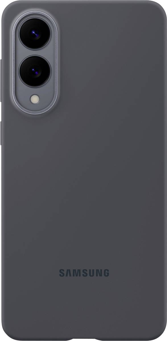 Ein dunkelgrauer Samsung-Smartphone mit dual vertikalen Rückkameras in der oberen linken Ecke.