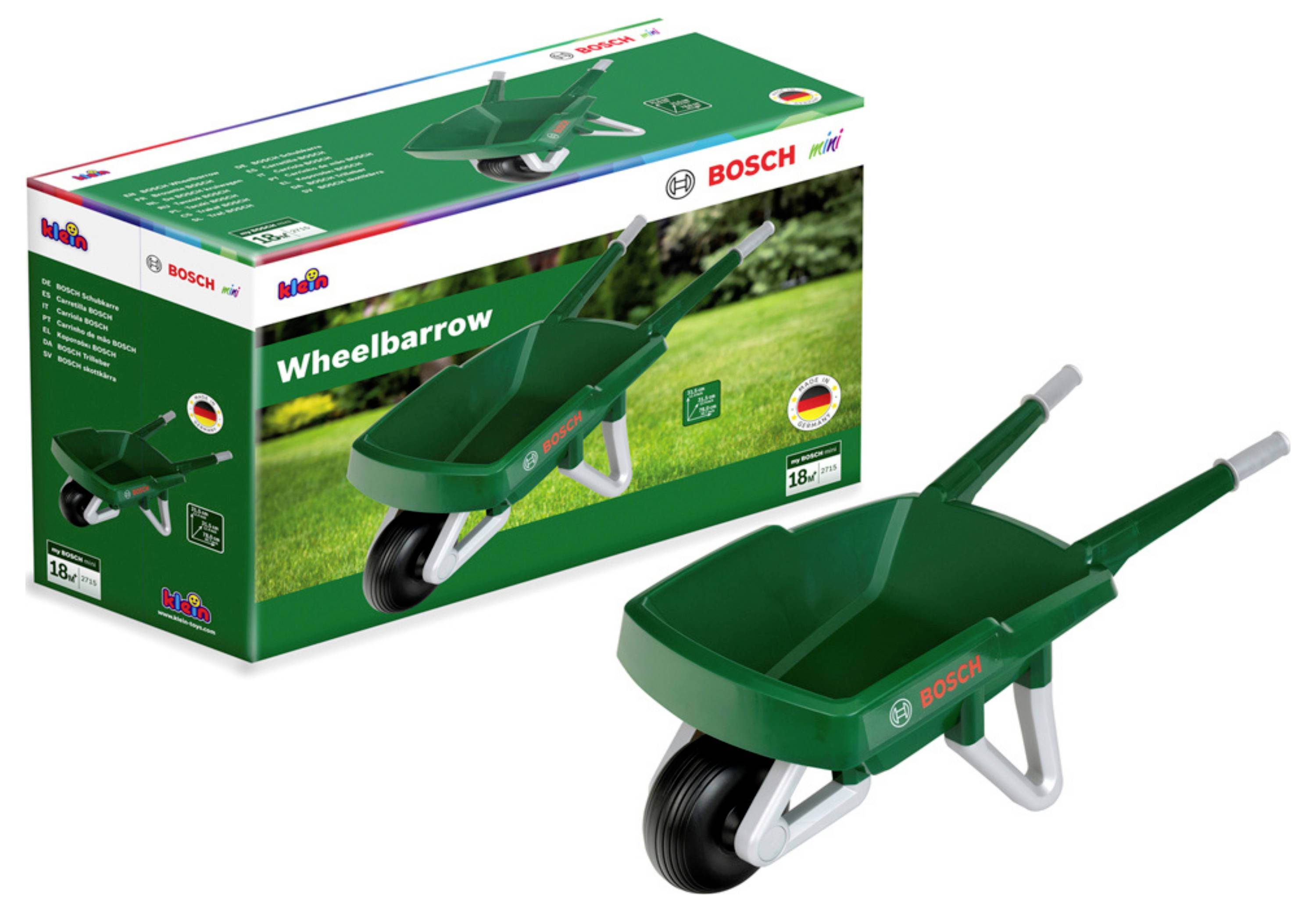 Theo Klein 2715 Bosch Garten Schubkarre | Robuste Schubkarre für kleine Gärtner | Ideal als Garten-Spielzeug & Outdoor-Aktivitäten