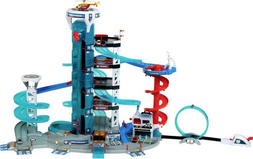 Theo Klein 2820 Bosch Car Service - Mega Universe I Parkhaus mit Licht & Sound, Aufzug, Looping und Spurwechselabfahrt I Inkl