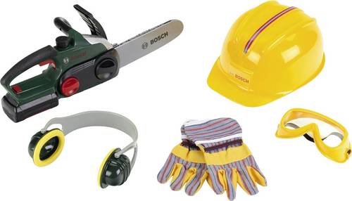 Theo Klein 8532 Bosch chain saw ii + helmet + work gloves