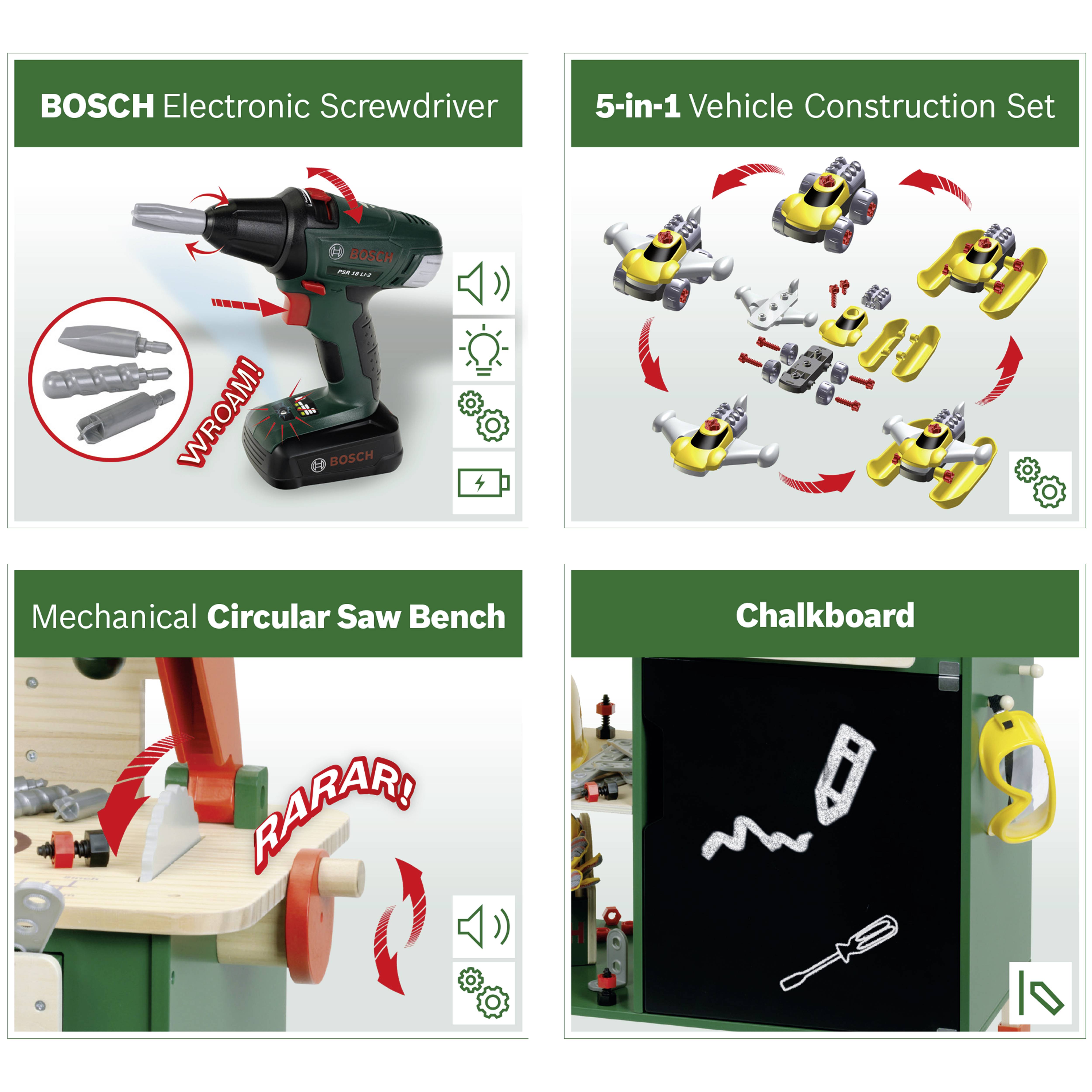 Theo Klein 8734 Bosch Holzwerkbank inkl. Zubehör