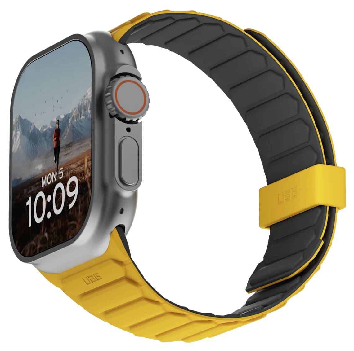 Urban Armor Gear Pathfinder Armband 44 mm, 45 mm, 46mm Uni Gelb, Schwarz Watch Series 4, Watch Series 5, Watch Series 6, Watch