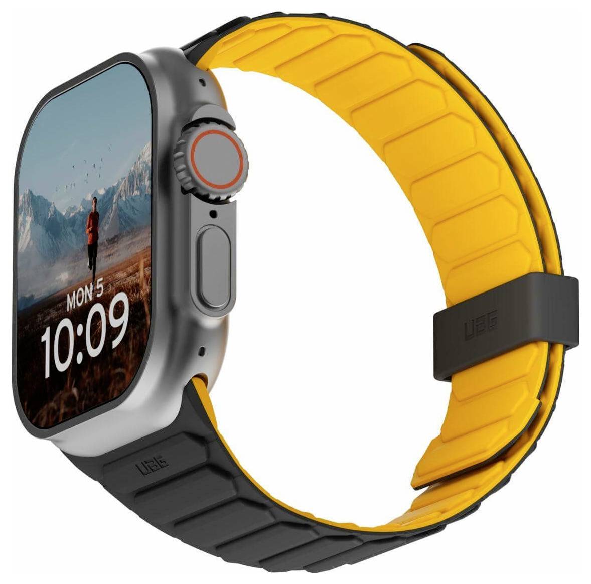 Urban Armor Gear Pathfinder Armband 44 mm, 45 mm, 46mm Uni Gelb, Schwarz Watch Series 4, Watch Series 5, Watch Series 6, Watch