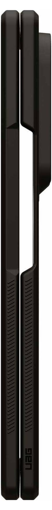 Ein schlanker schwarzer Stift mit modernem Design, charakterisiert durch glatte Linien und einer Klammer auf der oberen rechten Seite zur Befestigung.