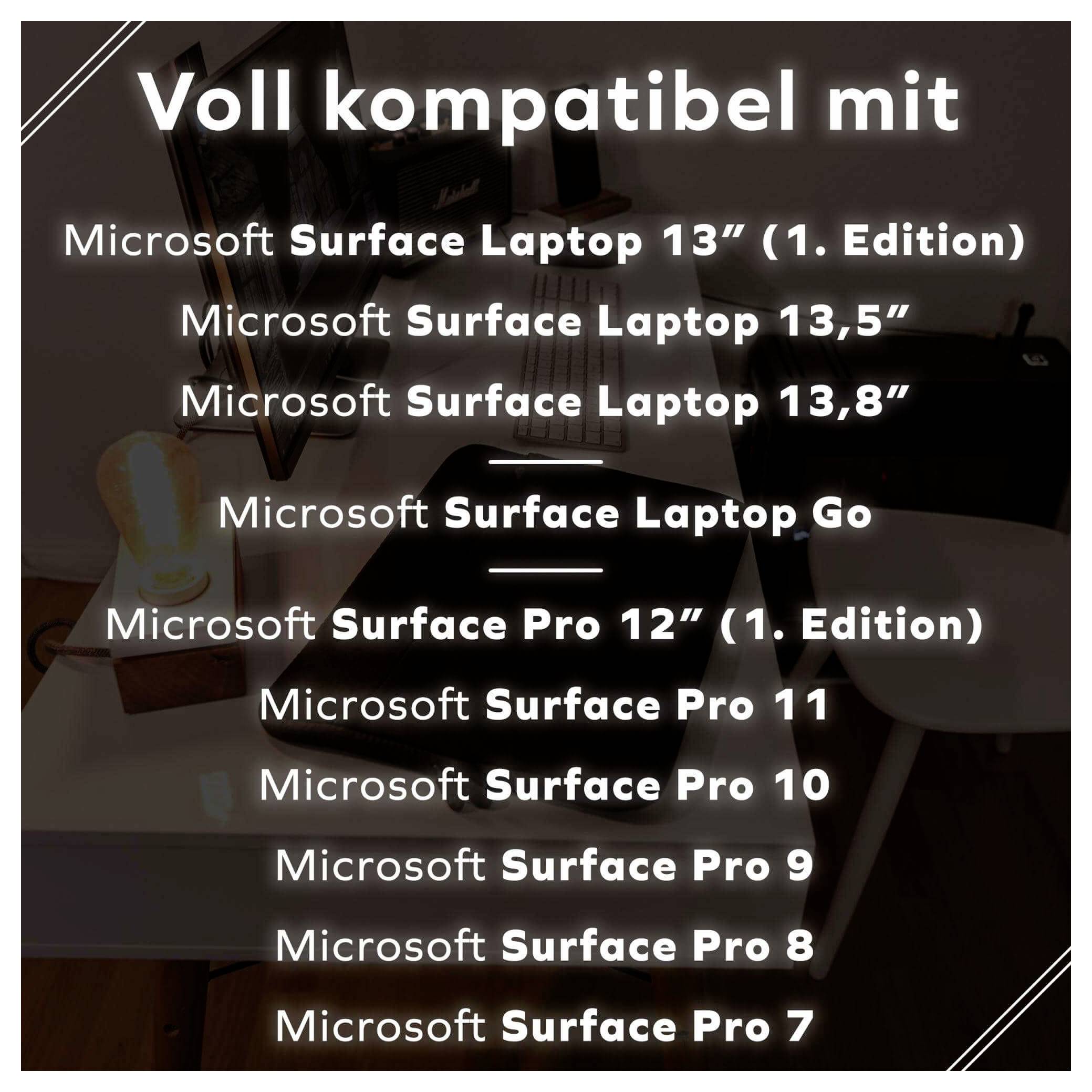 Honju DarkRoom Tablet Tasche Microsoft Microsoft Surface Laptop 1/2/3/4/5/6 (13,5") / 7 (13,8"), Surface Laptop Go 1/2/3 (12,4")