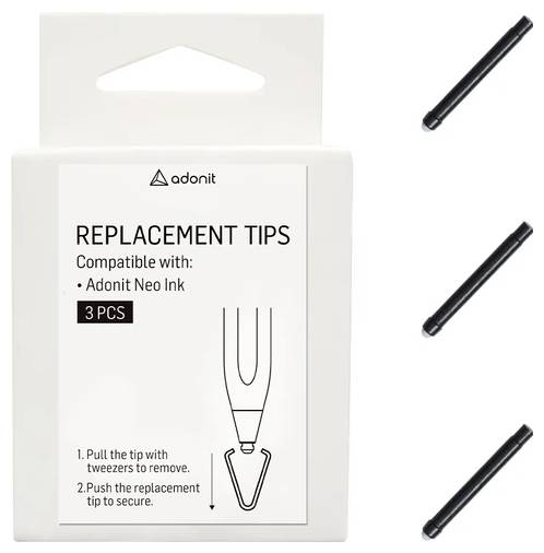 Adonit ADNIT Ersatzspitzen 3er Set Schwarz