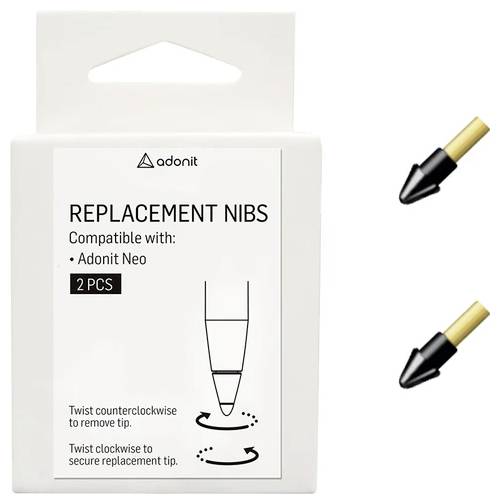 Adonit ADNRT Ersatzspitzen 2er Set Schwarz