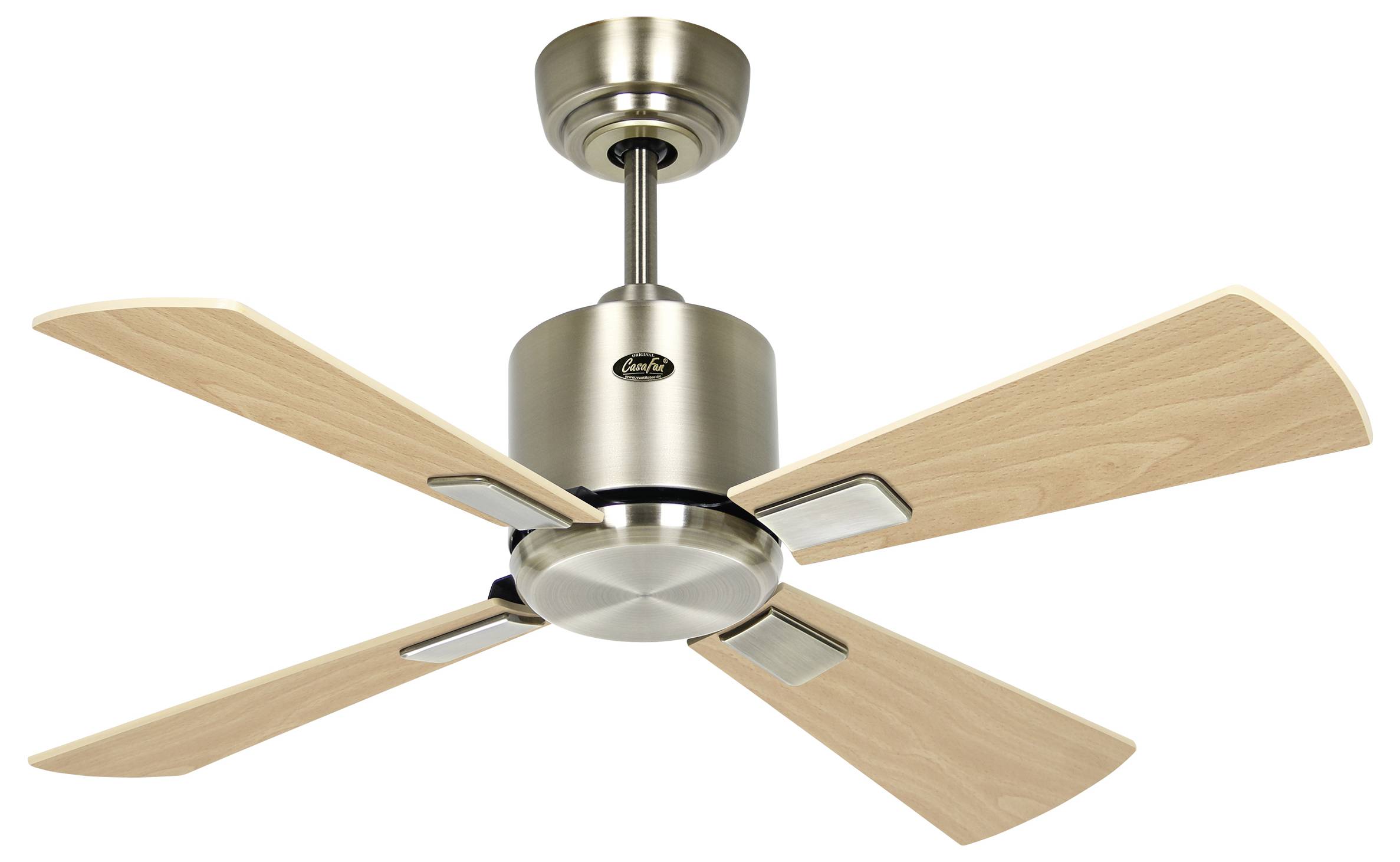 CasaFan ECO NEO III 92 MA-AH/BU WiFi Flügel Ahorn/Buche Deckenventilator Messing-antik mit Fernbedienung, Timer, Winterbetrieb