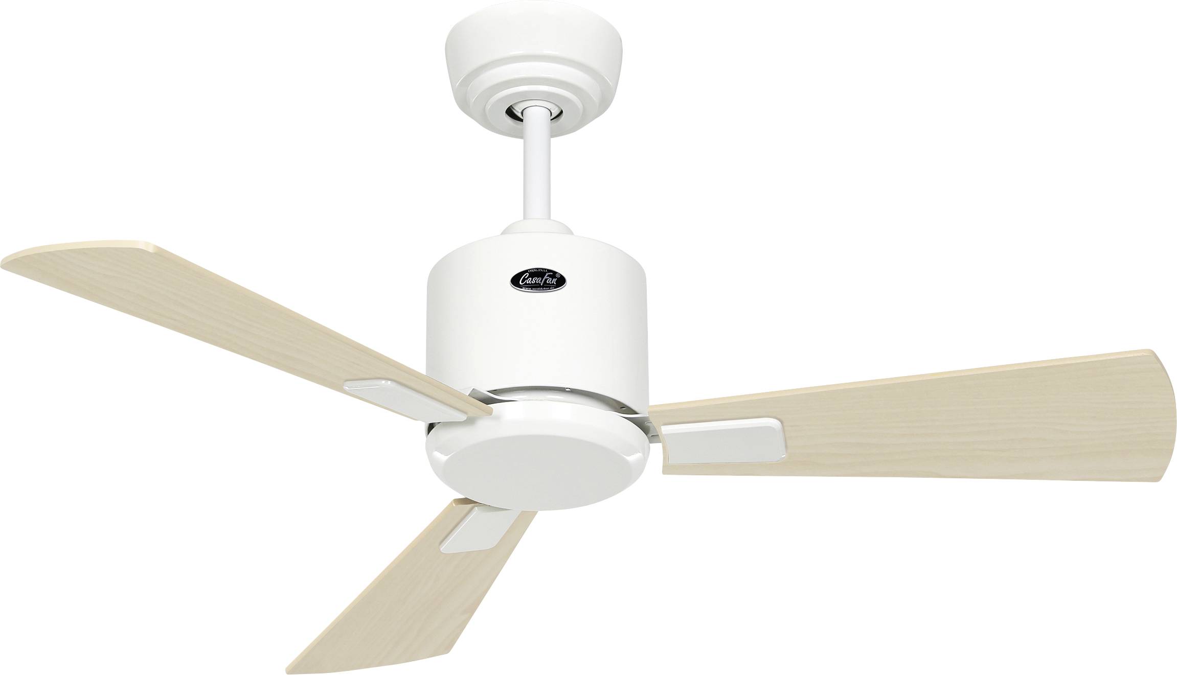 CasaFan ECO NEO III 92 WE-AH/BU WiFi Flügel Ahorn/Buche Deckenventilator Weiß mit Fernbedienung, Timer, Winterbetrieb, App